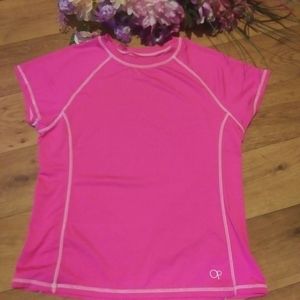 NWOT girls "OP" PINK polyester active tee